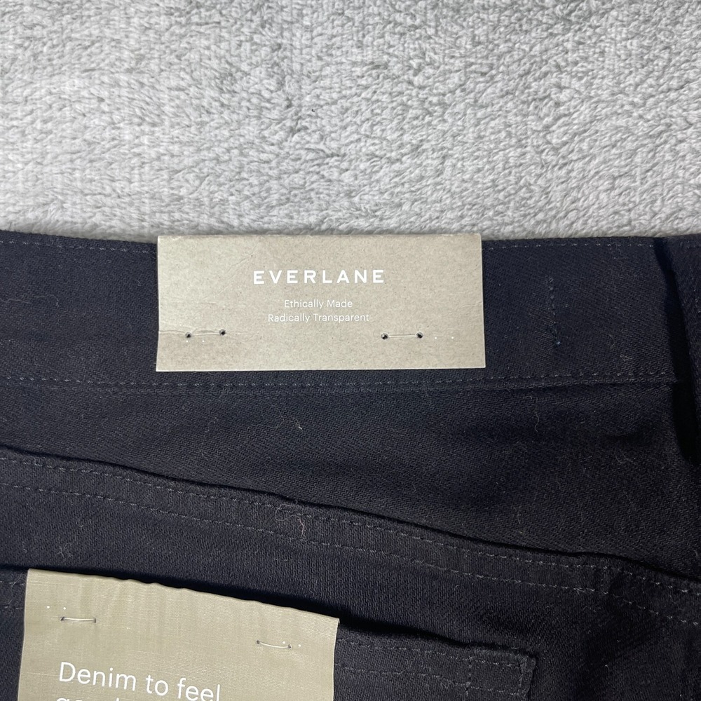 Everlane Uniform Jeans Mens 31x34 Black CottonStraight Stretch 4-Way Slim Fit - Picture 7 of 11